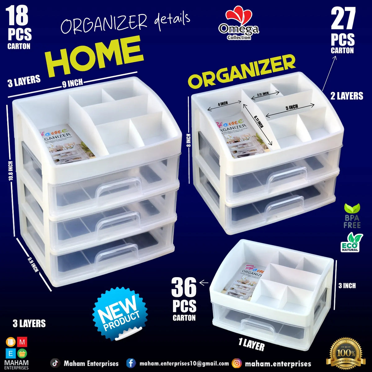 New Home Organizer Multi Purpose Rack 3 Layers - Buy Online in Pakistan at Cosmia.pk