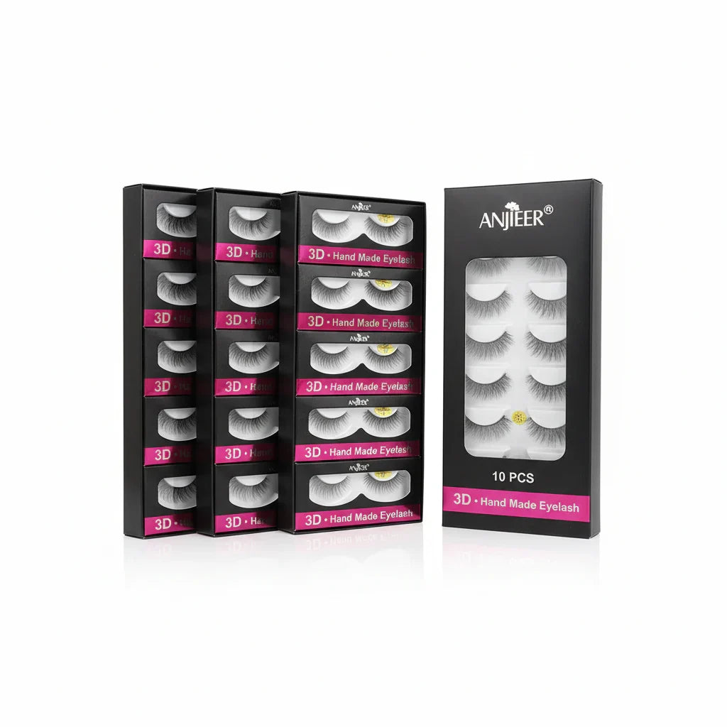 Anjieer 3D Handmade Eye Lashes - 10 Pcs - Buy Online in Pakistan at Cosmia.pk