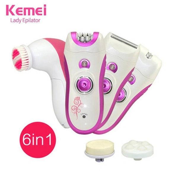 Kemei 6 in 1 Rechargeable Cordless Multifunctional Epilator - Buy Online in Pakistan at Cosmia.pk