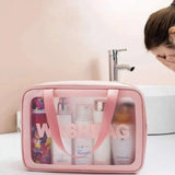 Women Portable Travel Wash Bag Transparent Waterproof Makeup Storage - Buy Online in Pakistan at Cosmia.pk