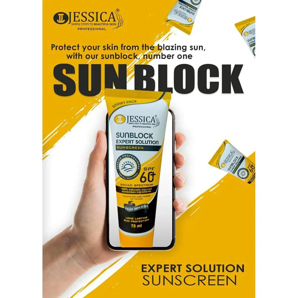 Jessica Sunblock Expert Solution Sunscreen SPF 60 - Buy Online in Pakistan at Cosmia.pk