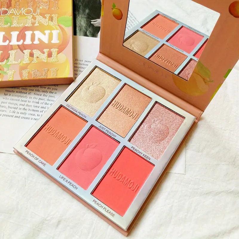 6 Color Hudamoji Bellini Blush + Highlighter Palette - Buy Online in Pakistan at Cosmia.pk