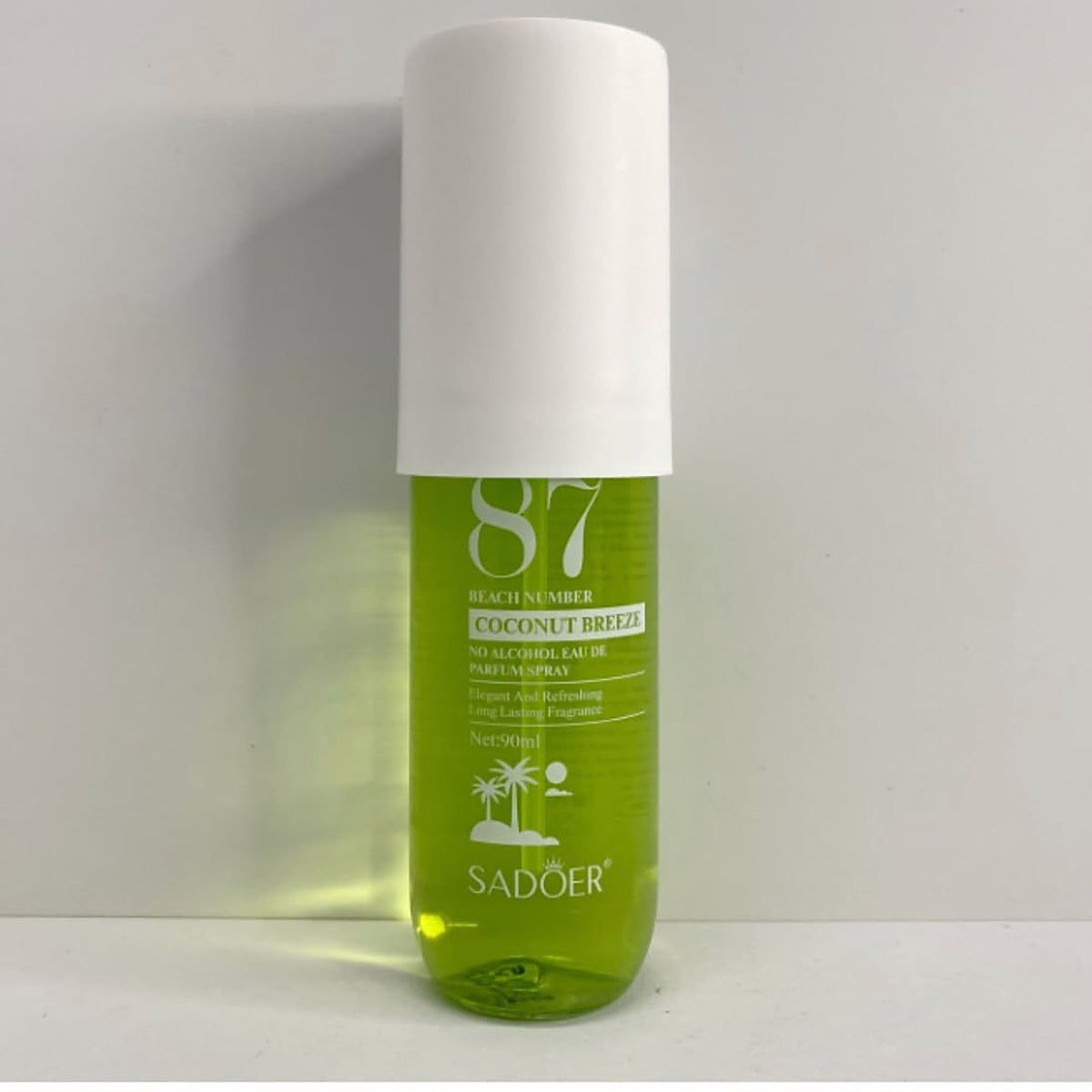 SADOER Beach Number 87 Coconut Breeze no alcohol perfume spray 90ml green bottle