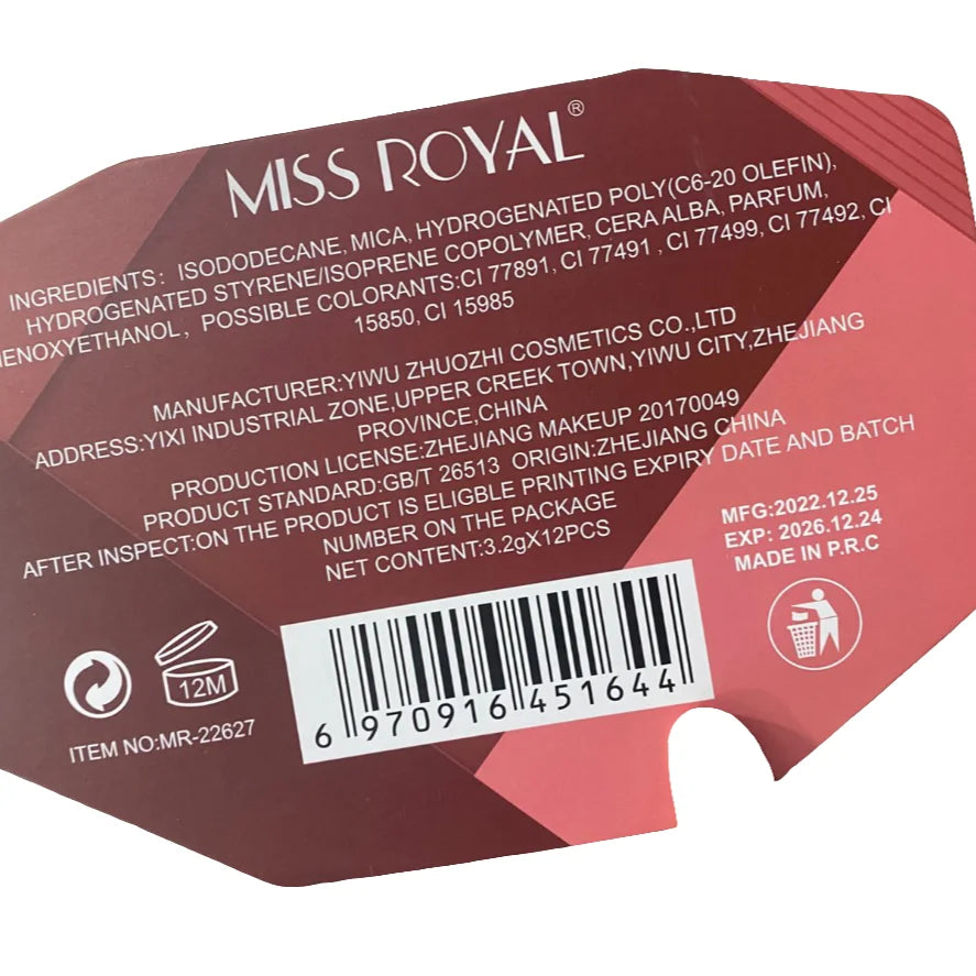 Miss Royal Matte Lip Gloss (12 pcs) - Buy Online in Pakistan at Cosmia.pk