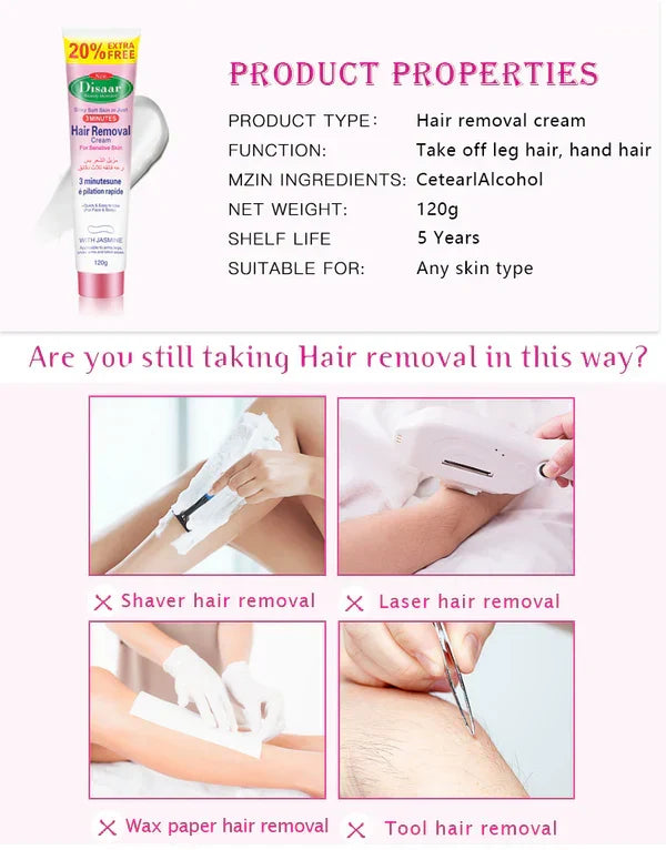 Disaar Depilatory Body Painless Effective Hair Removal Cream - 120g - Buy Online in Pakistan at Cosmia.pk