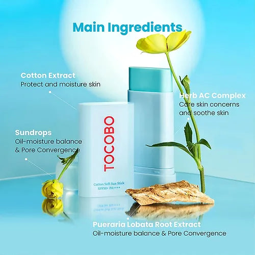 Tocobo Cotton Soft Sun Stick SPF50+ PA++++ (19 gm) - Buy Online in Pakistan at Cosmia.pk