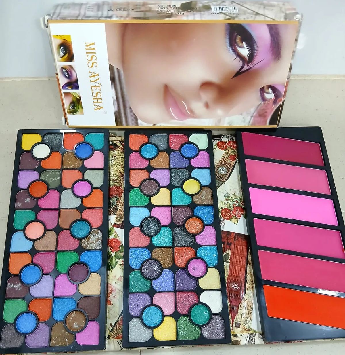 Miss Ayesha 100 Color Eyeshadow Palette & 6 Color Blush-on - Buy Online in Pakistan at Cosmia.pk