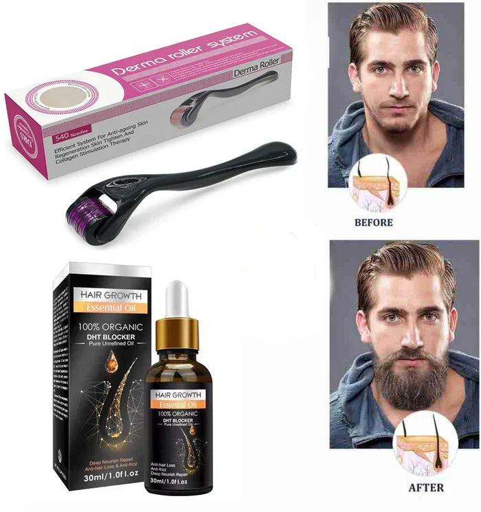 Pack Of 02 Hair Growth Oil Derma Roller - 0.55mm - Buy Online in Pakistan at Cosmia.pk