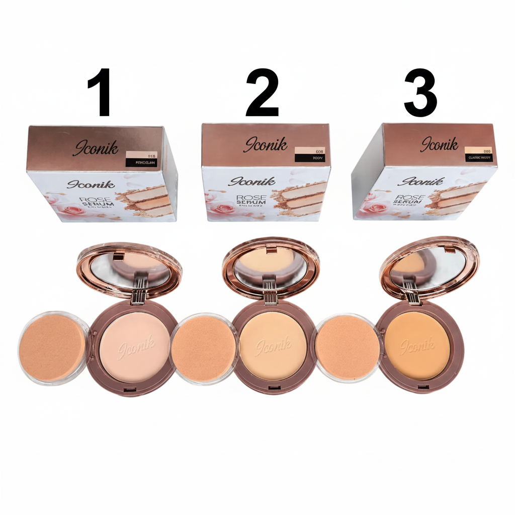 Iconik Rose Serum Matte Powder Foundation Compact - Buy Online in Pakistan at Cosmia.pk