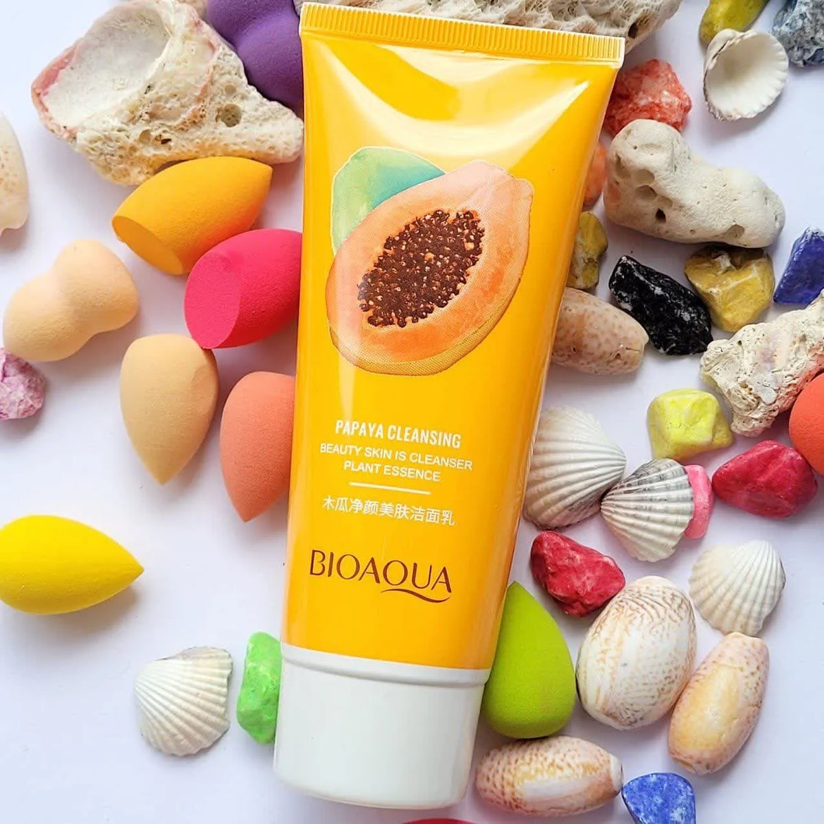 BIOAQUA Papaya Face Wash Moisturizing Shrink Pore Face Wash Foam Facial Cleanser - 100g - Buy Online in Pakistan at Cosmia.pk