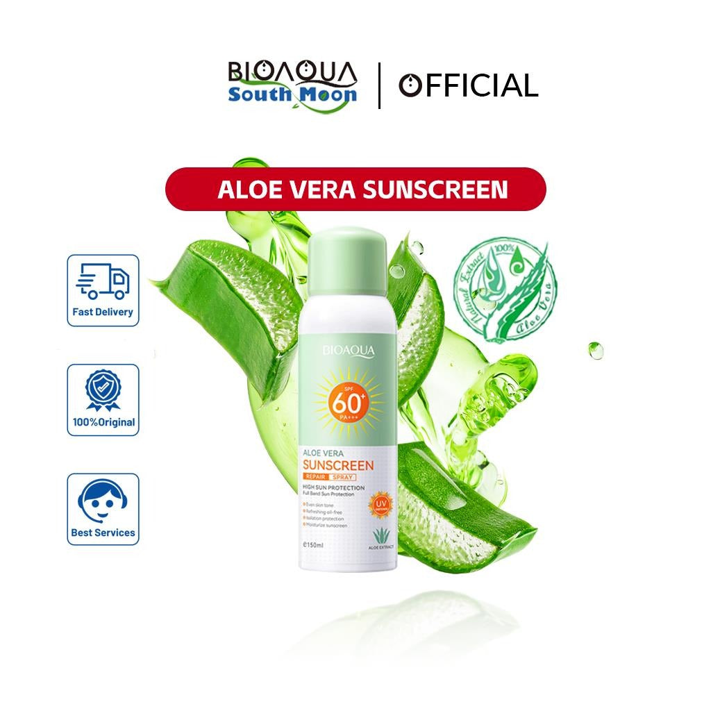 BIOAQUA Aloe Vera Sunscreen Spray SPF60 PA+++ 150ml - Image 1