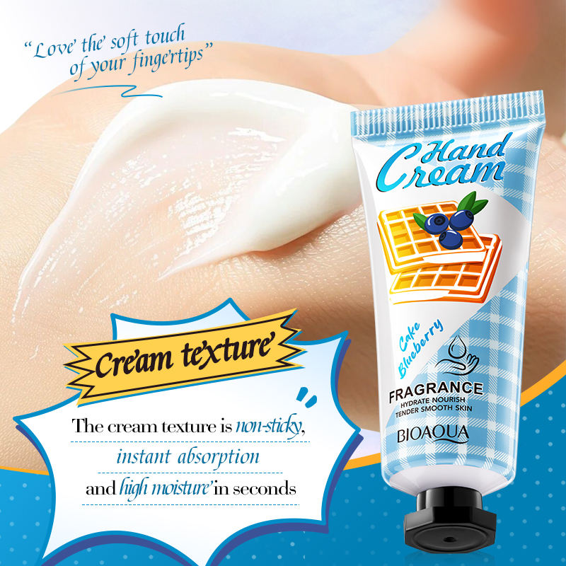 BIOAQUA blueberry cake fragrance hand cream tube — moisturizing mini hand cream