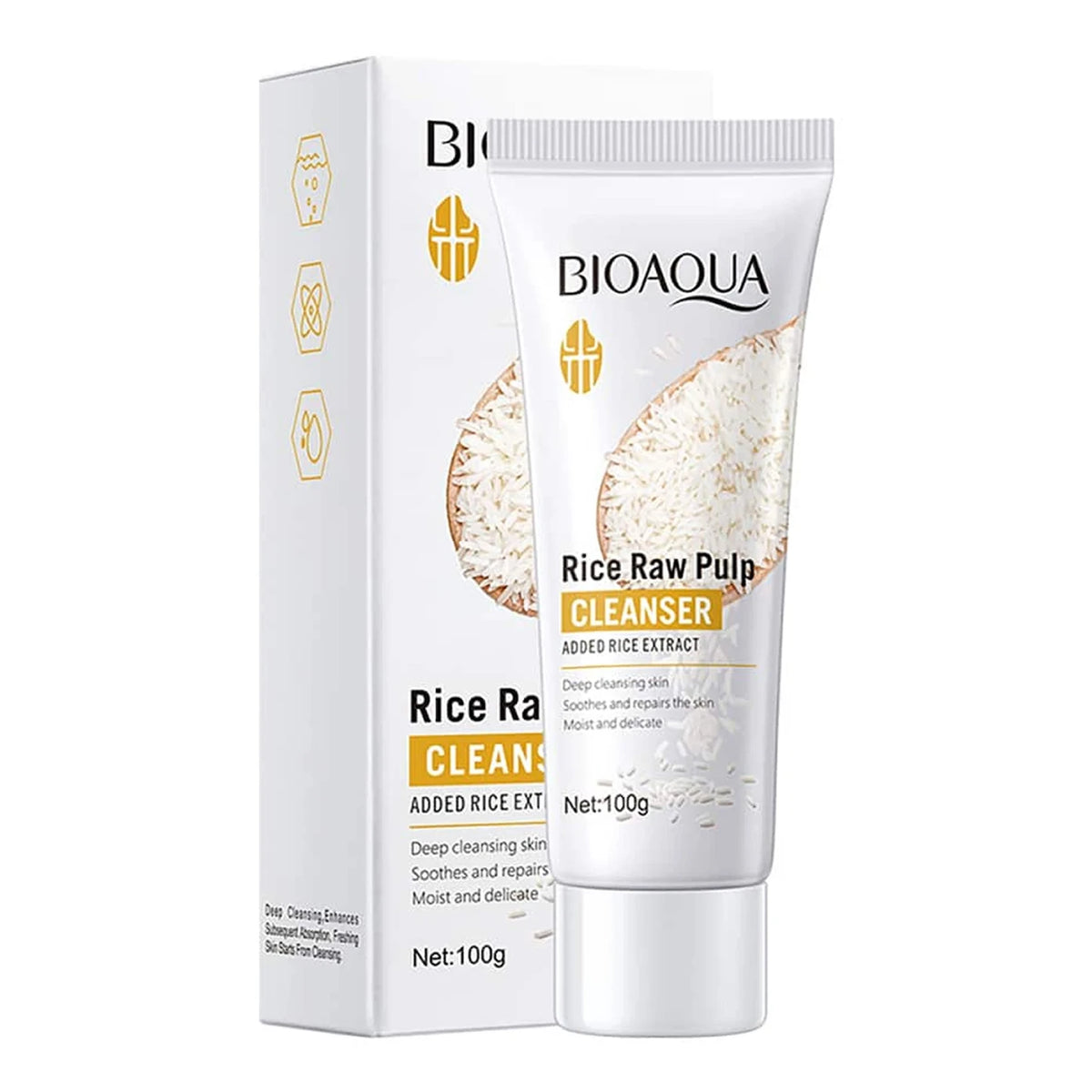 BIOAQUA Rice Raw Pulp Cleanser – 100g online in Pakistan - Cosmia.pk - Image 1