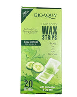 Bioaqua Body Wax Strips Dry 20 Pieces - Cucumber