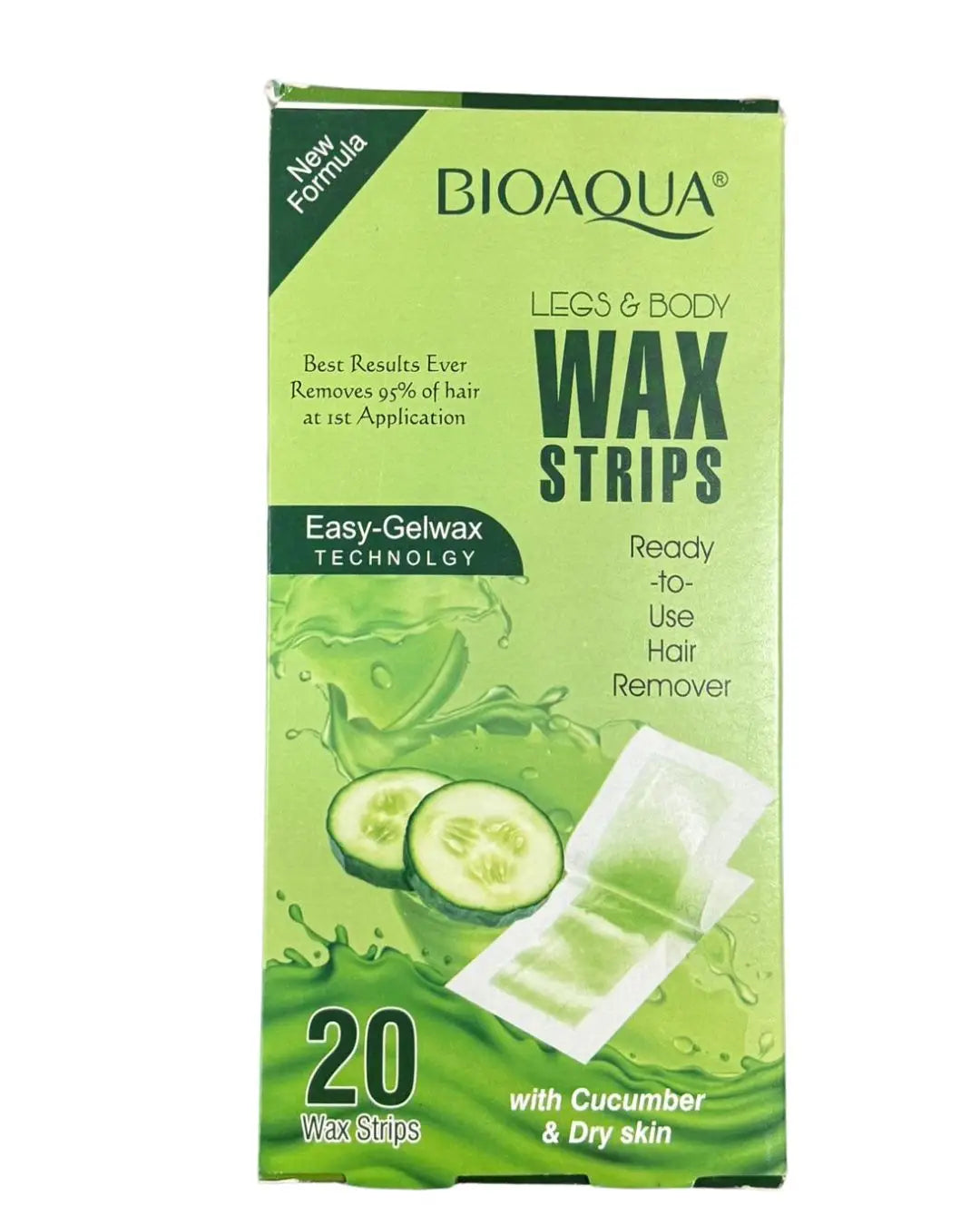 Bioaqua Body Wax Strips Dry 20 Pieces - Cucumber