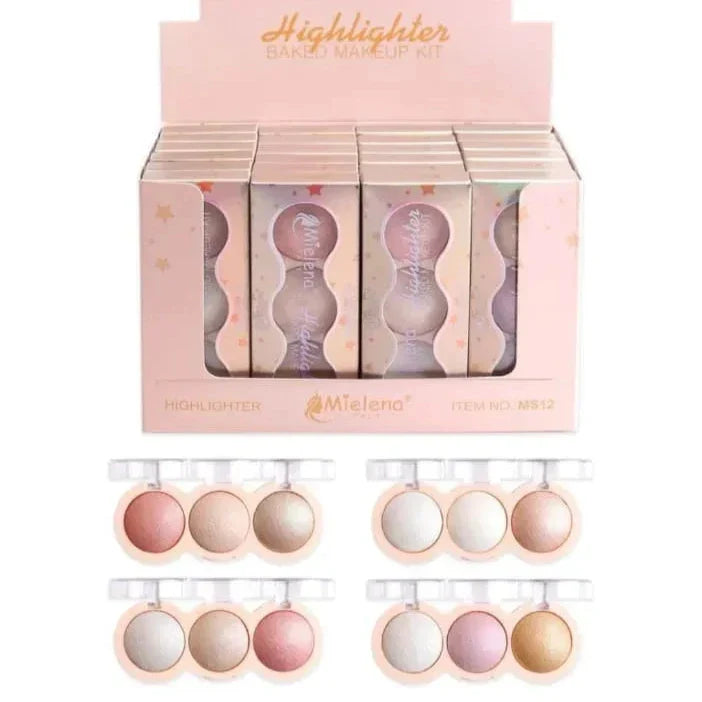 Mielena 3 Colors Highlighter Palette Each - Buy Online in Pakistan at Cosmia.pk