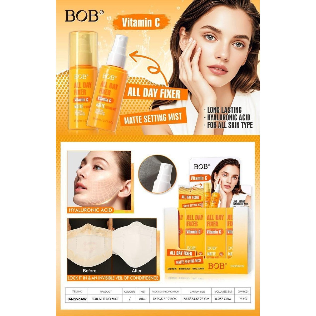 BOB All Day Fixer Vitamin C Matte Setting Mist 80ml poster