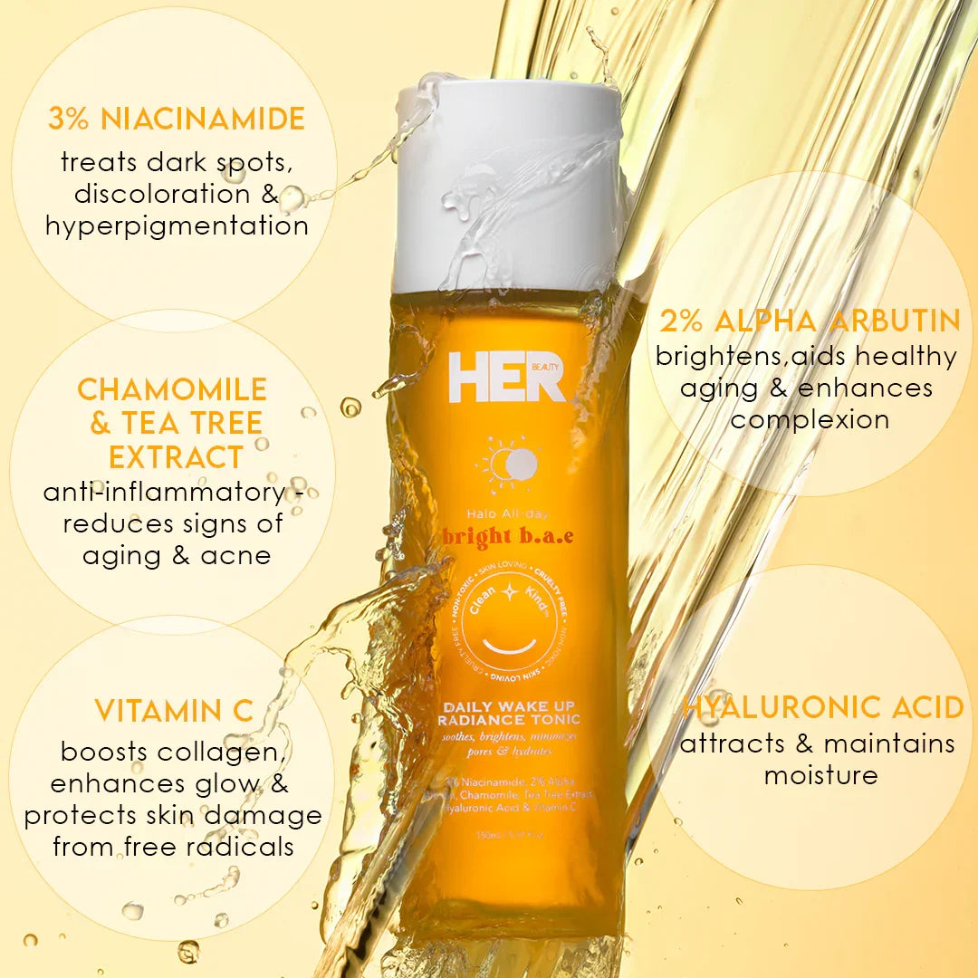 HER Beauty bright bae Daily Wakeup Radiance Tonic 120ml / 4.05 fl.oz. - Buy Online in Pakistan at Cosmia.pk