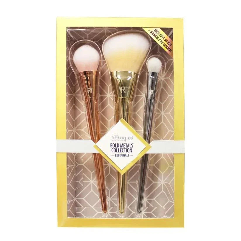 Real Techniques Bold Metals Collection Essentials Multicolor (Pack of 3) Brushes Box - Buy Online in Pakistan at Cosmia.pk