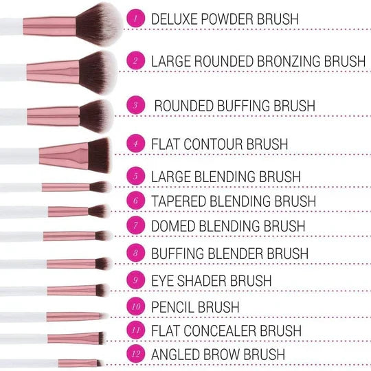 BH Cosmetics Crystal Quartz - 12 Piece Brush Set And Bag - Buy Online in Pakistan at Cosmia.pk