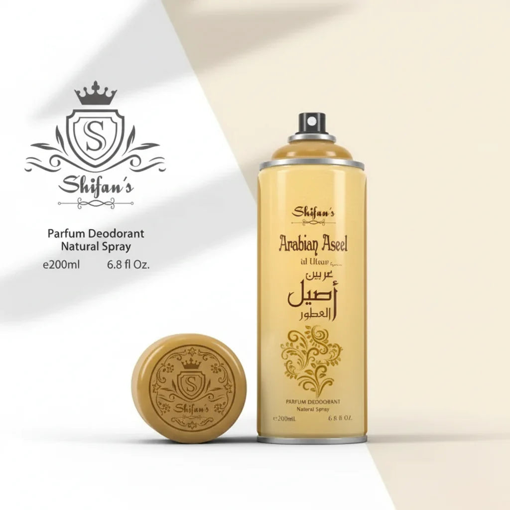 Shifan's Arabian Aseel Perfume Deodorant Natural Spray  - 200ml - Buy Online in Pakistan at Cosmia.pk