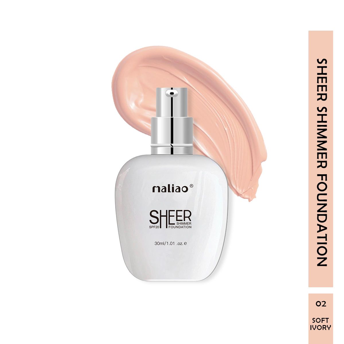 Maliao Sheer Shimmer Foundation SPF 20 - Radiant Finish for Face Makeup - Buy Online in Pakistan at Cosmia.pk
