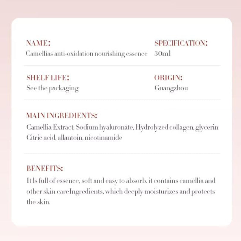 Bioaqua Camellias Anti-Oxidation Nourishing Essence 30ml - Buy Online in Pakistan at Cosmia.pk