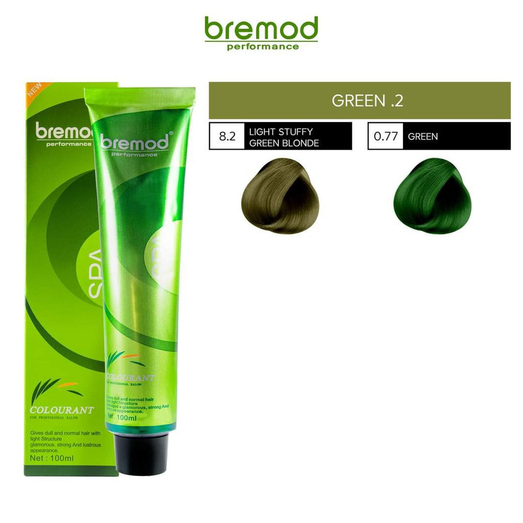 Bremod Hair Color Tube+Developer - 100ml - 0.77 Green