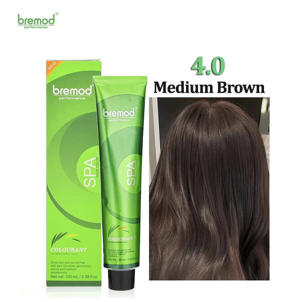 Bremod Hair Color Tube+Developer - 100ml - 4.0 Medium Brown