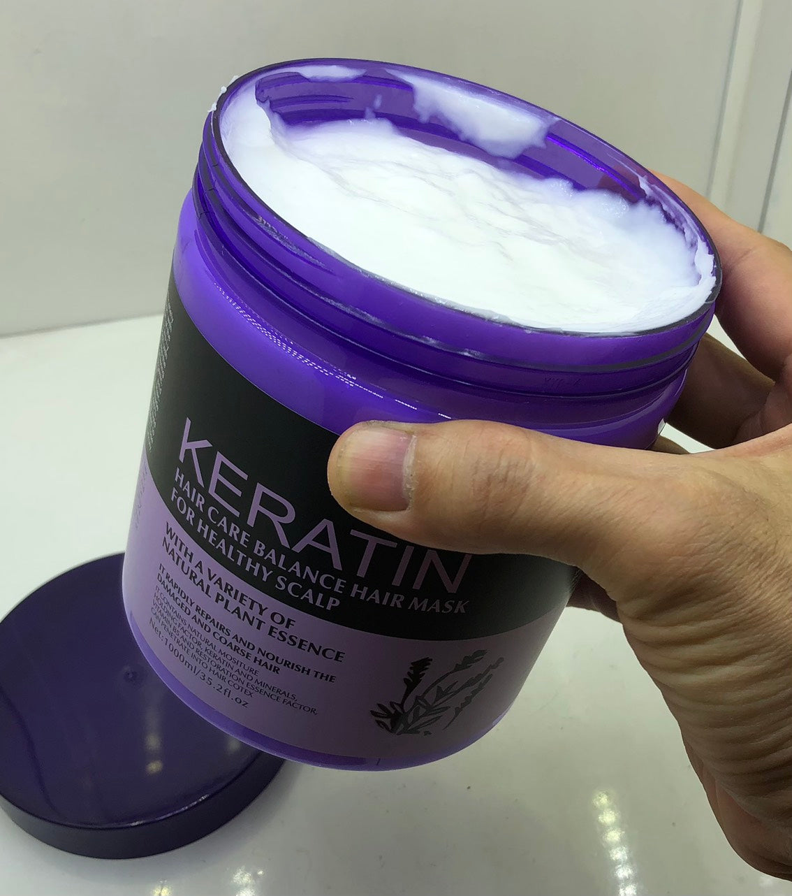Keratin Lavender hair mask 1000ml purple jar - variant Lavender Orignal 1000ml