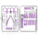Manicure pedicure nail clipper set purple - variant Purple