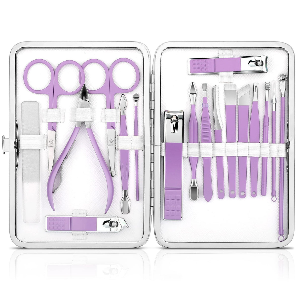 Manicure pedicure nail clipper set purple - variant Purple