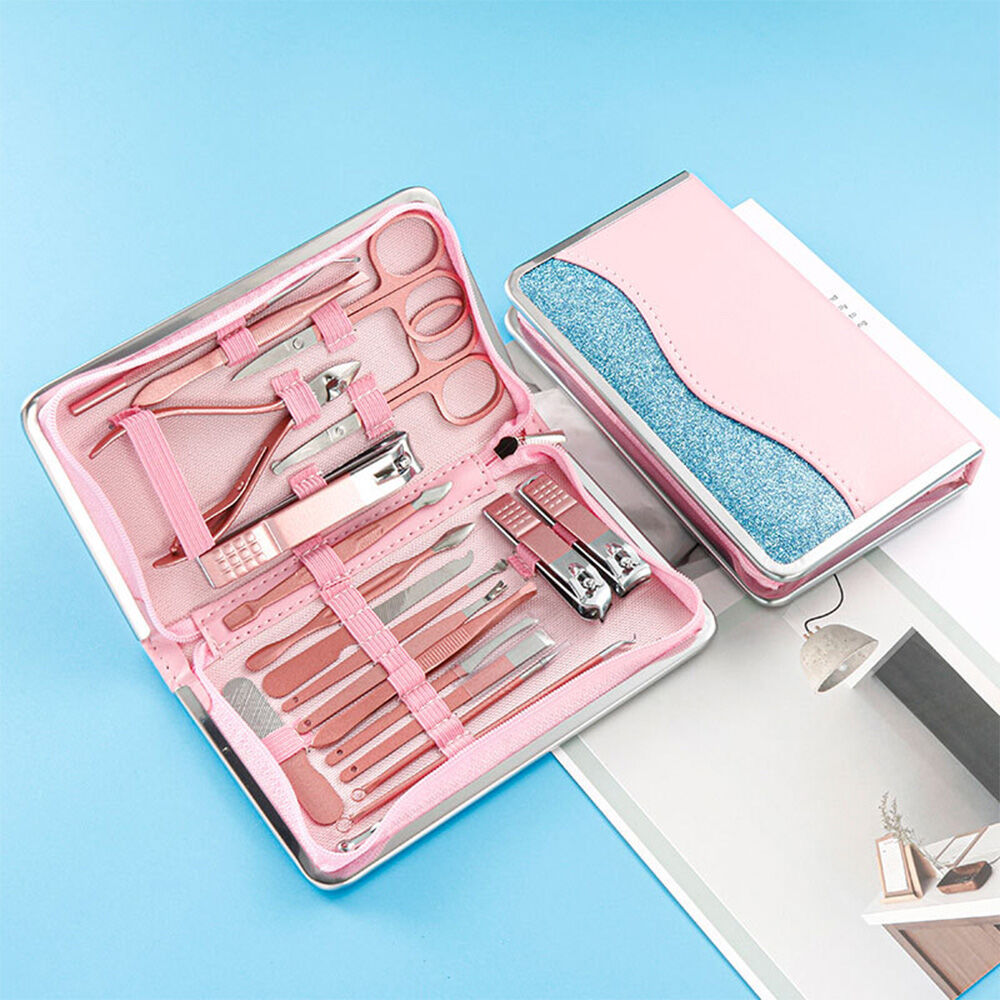 Manicure pedicure nail clipper set pink - variant Pink