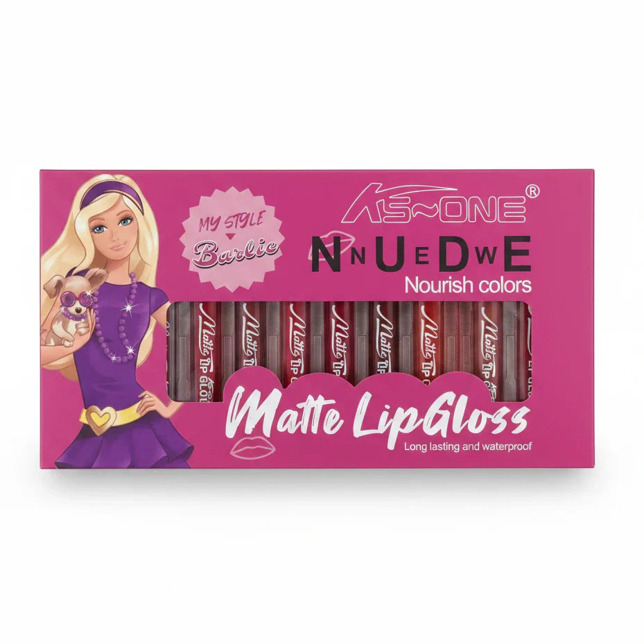 Ks-One Barbie Matte Lip Gloss- Pack of 12 - Buy Online in Pakistan at Cosmia.pk