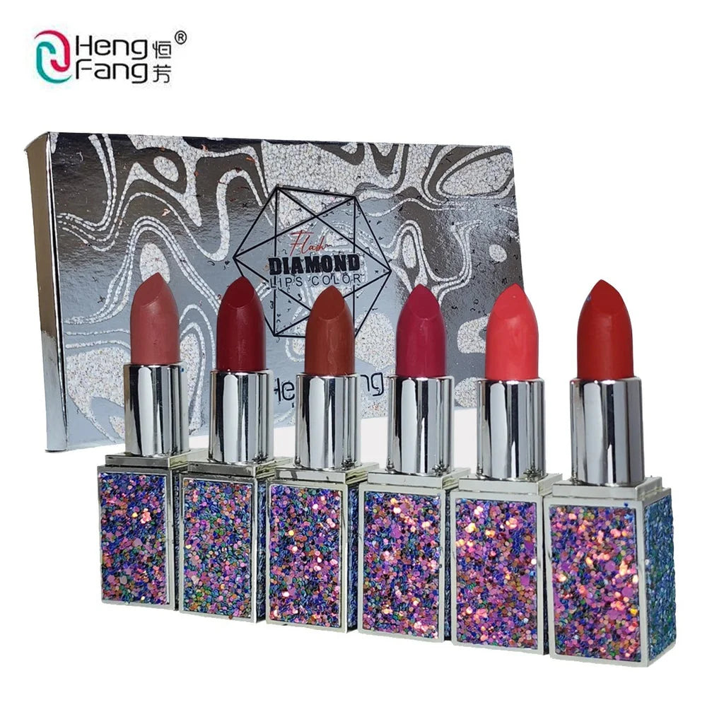 Heng Fang Diamond 6 Pc Long Lasting Matte Lipsticks Set - Buy Online in Pakistan at Cosmia.pk