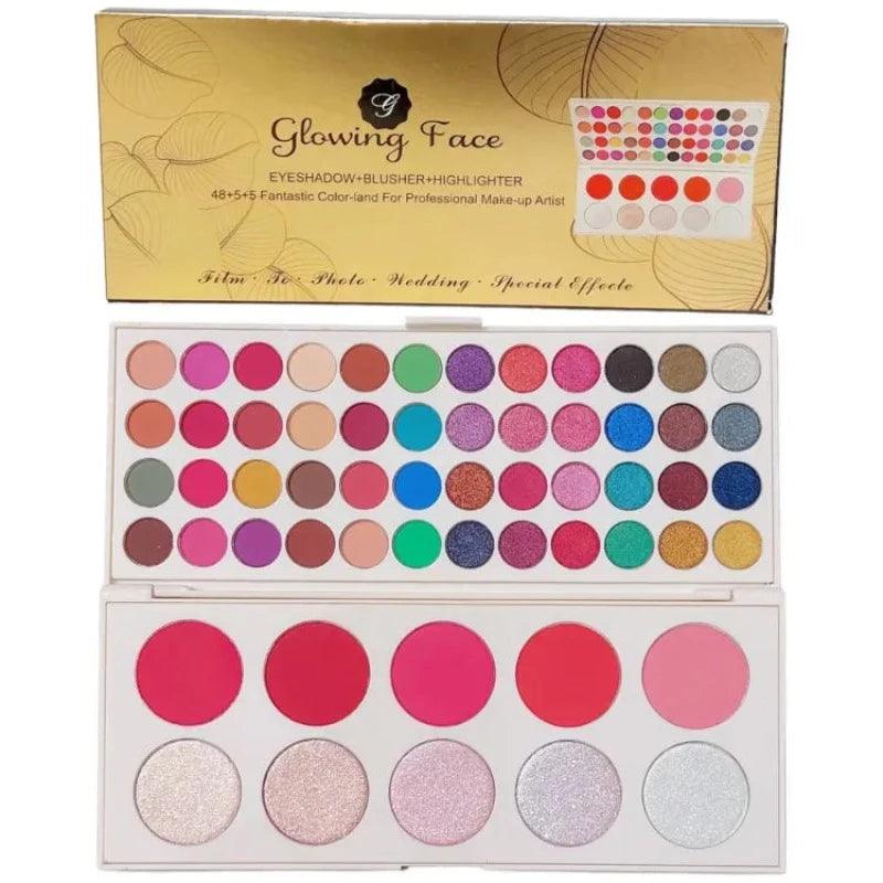 Glowing Face Eyeshade with Highlighter and Blush 48 Eyeshadow & 10 - Buy Online in Pakistan at Cosmia.pk
