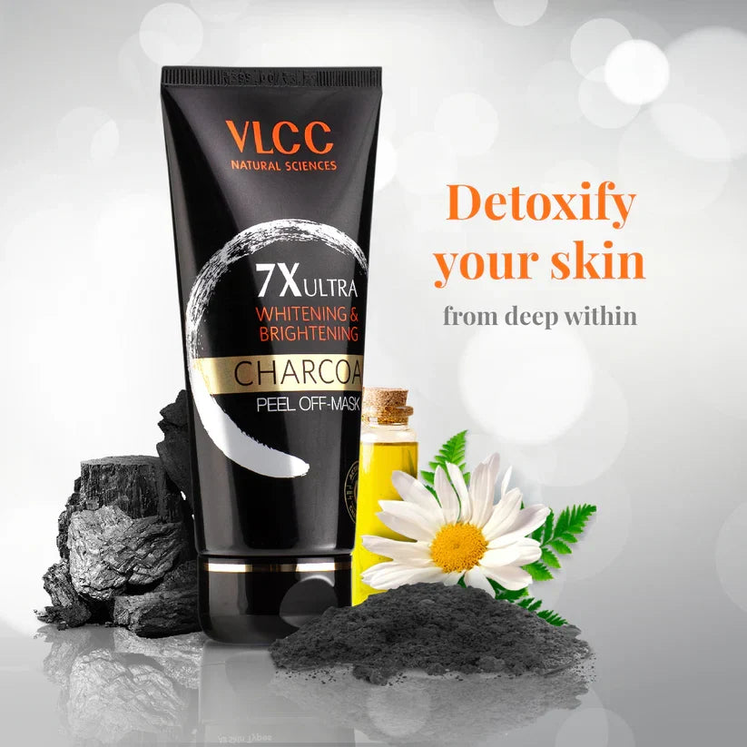 VLCC 7X Ultra Whitening and Brightening Charcoal Peel Off Mask - 100ml - Buy Online in Pakistan at Cosmia.pk