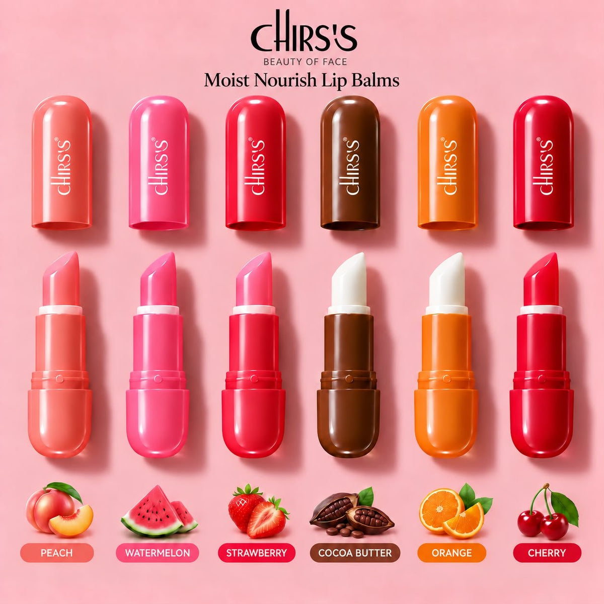 CHIRS'S Moist Nourish Lip Balms all 6 flavours - Buy Online in Pakistan at Cosmia.pk
