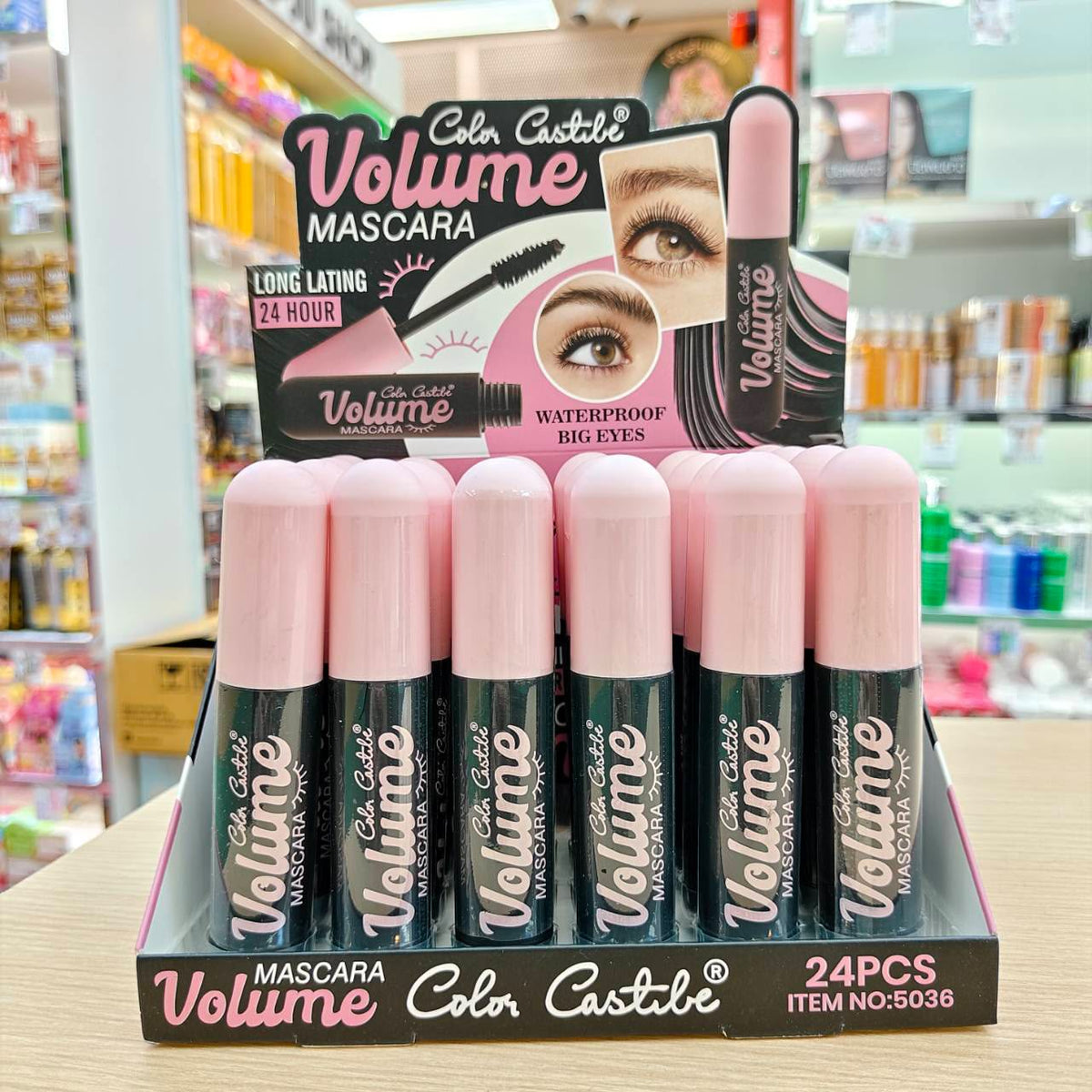 Color Castile Volume Mascara waterproof 24 hour display box front
