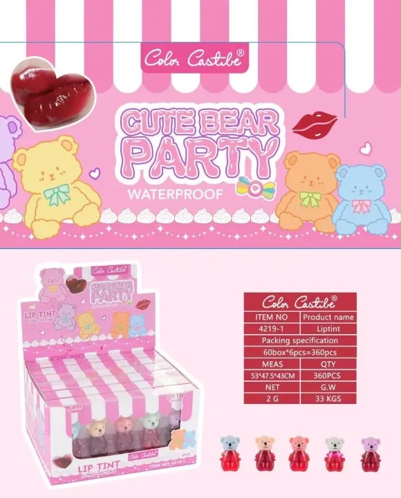 Color Castle Gummy Bear Lip Tint Set 5 Pcs - Buy Online in Pakistan at Cosmia.pk - cute bear party waterproof gift box
