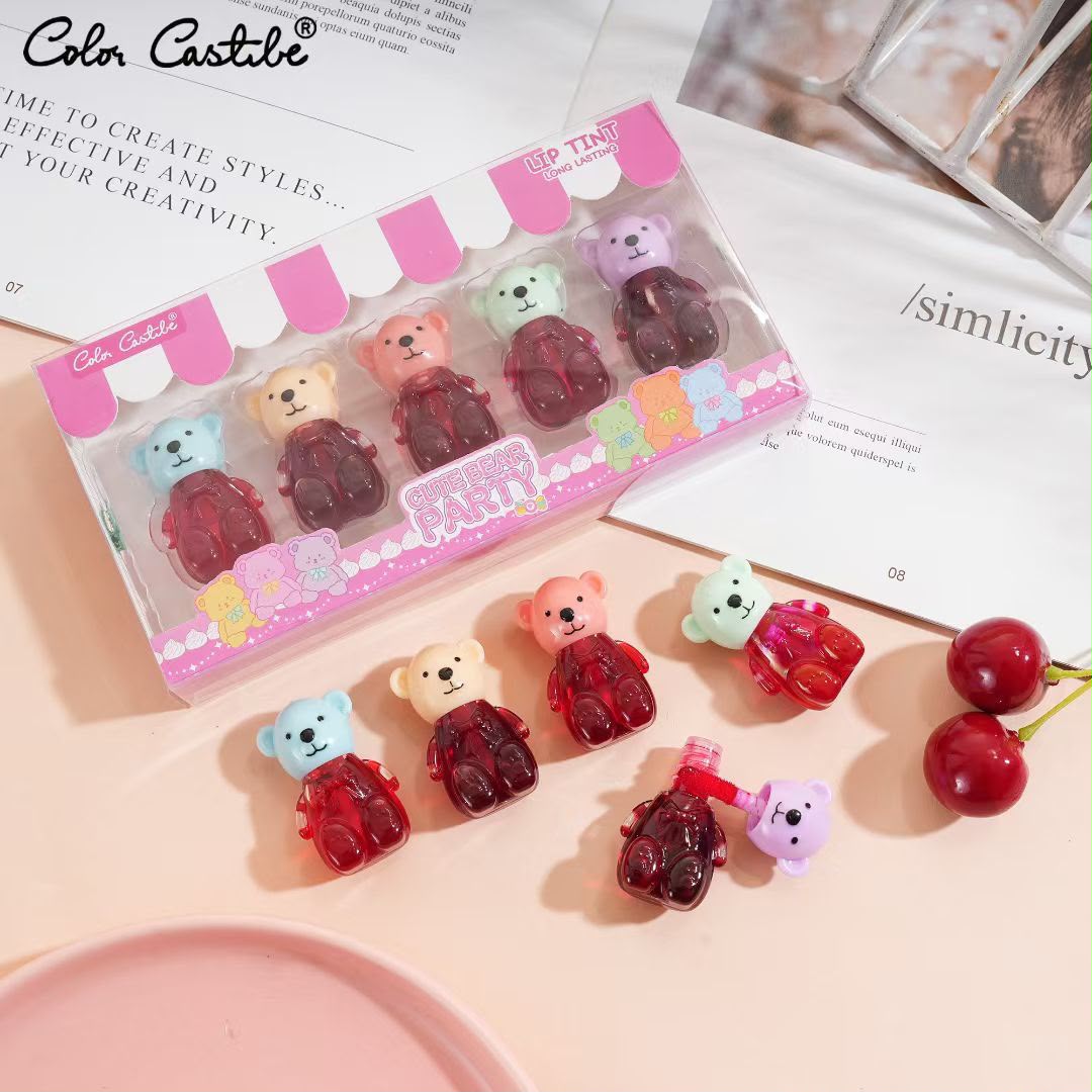 Color Castle Gummy Bear Lip Tint Set 5 Pcs - Buy Online in Pakistan at Cosmia.pk - 5pcs kawaii bear lip tints