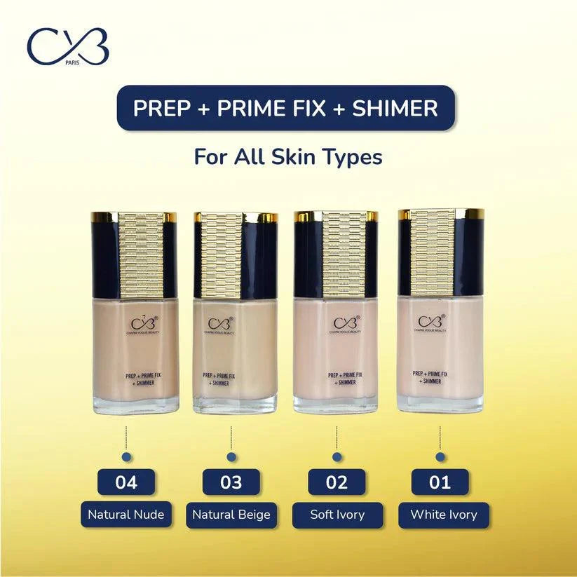 CVB Prep + Prime Fix + Shimmer Foundation – 40ml - Buy Online in Pakistan at Cosmia.pk