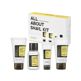 COSRX All About Snail Kit 4-Step Trial Kit box with the 4 mini products - Snail Mucin Gel Cleanser 20ml, Snail 96 Power Essence 30ml, Snail Peptide Eye Cream 5ml, Snail 92 All In One Cream 20g - buy online in Pakistan