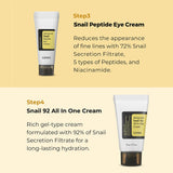 COSRX All About Snail Kit Step 3 Snail Peptide Eye Cream 5ml and Step 4 Snail 92 All In One Cream 20g details