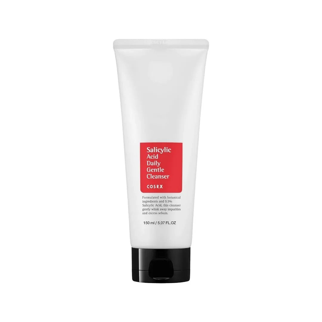 COSRX Salicylic Acid Daily Gentle Cleanser 150ml white tube studio shot