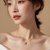 316L stainless steel cylinder pendant necklace worn - everyday look