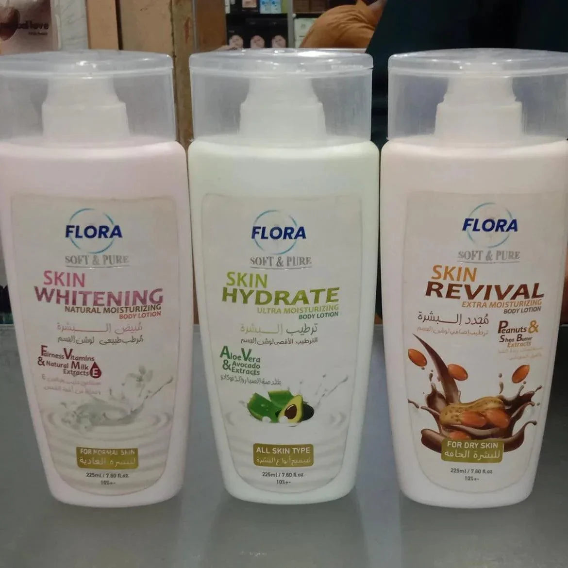 Flora Skin Whitening Moisturizing Lotion 225ml - Buy Online in Pakistan at Cosmia.pk
