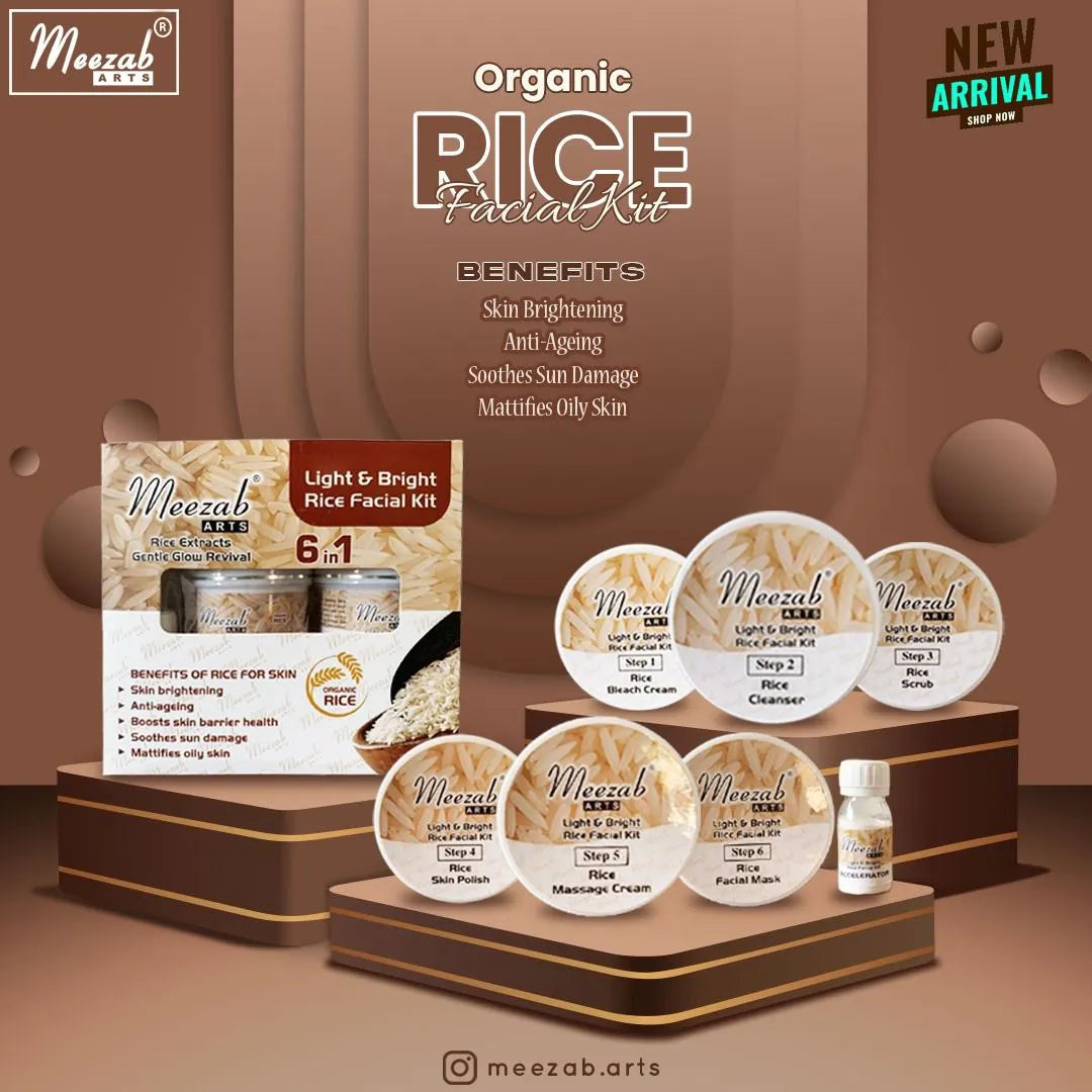 Meezab Arts 6in1 Organic Rice Facial Kit - Buy Online in Pakistan at Cosmia.pk