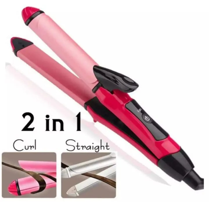 Nova 2 In 1 Professional Hair Curler & Hair Straightener - Buy Online in Pakistan at Cosmia.pk
