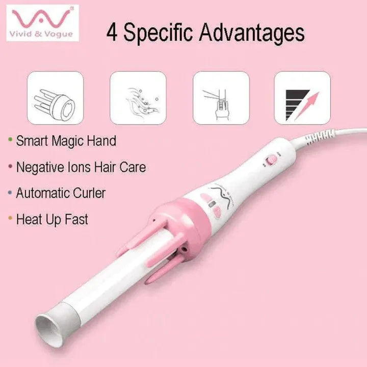 Automatic Pink Hair Curler Spin 360° Rotating Hair Styling Roller - Buy Online in Pakistan at Cosmia.pk